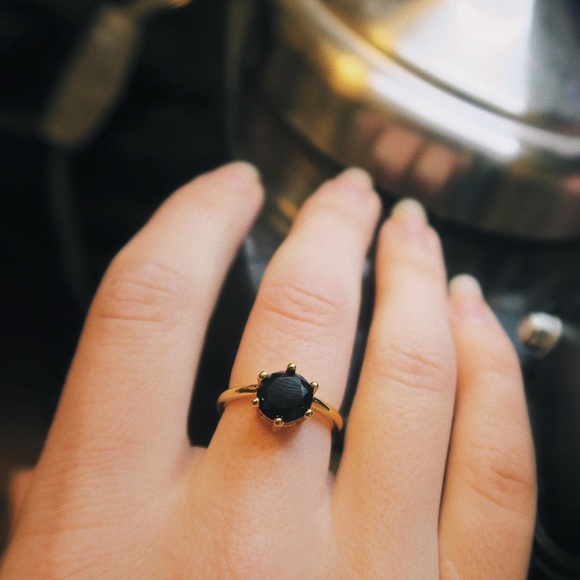 Obsidian Stacking Ring Bundle - Picture 3 of 4